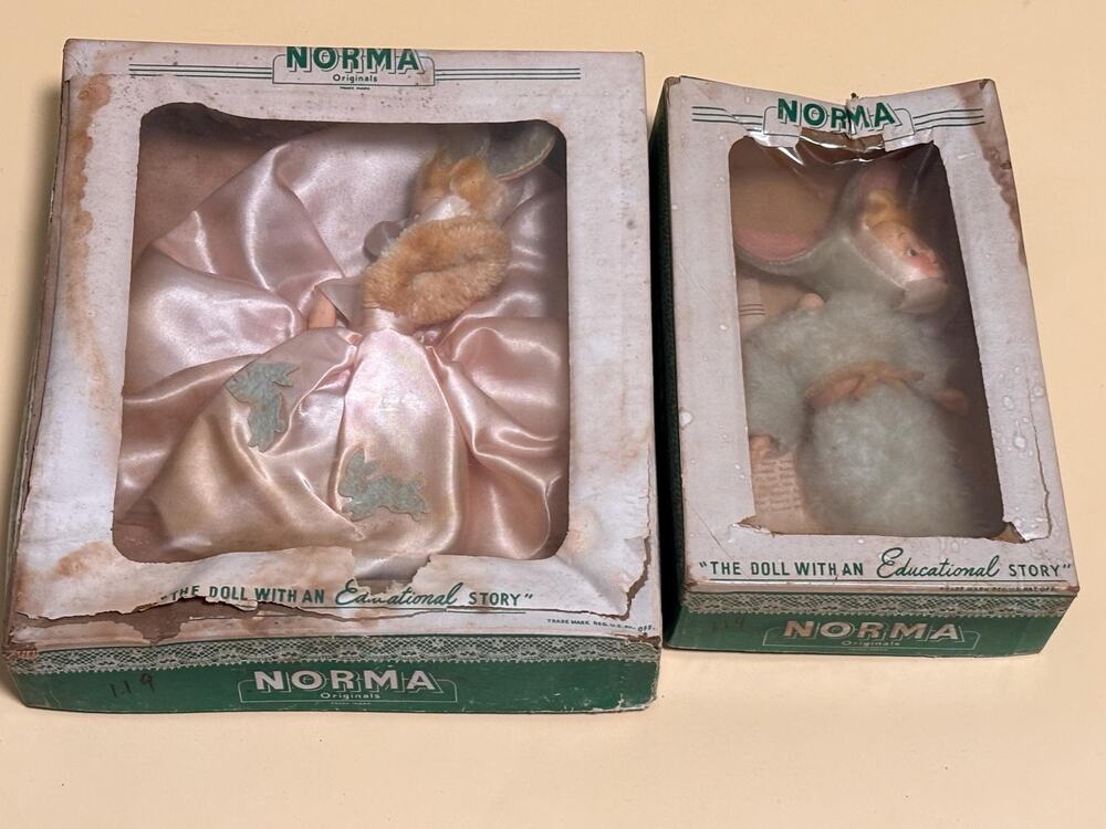 Lot of 2 Vintage 1950s 8" Norma Originals Doll the Bride Hard Plastic
